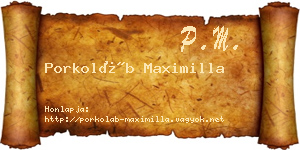 Porkoláb Maximilla névjegykártya
